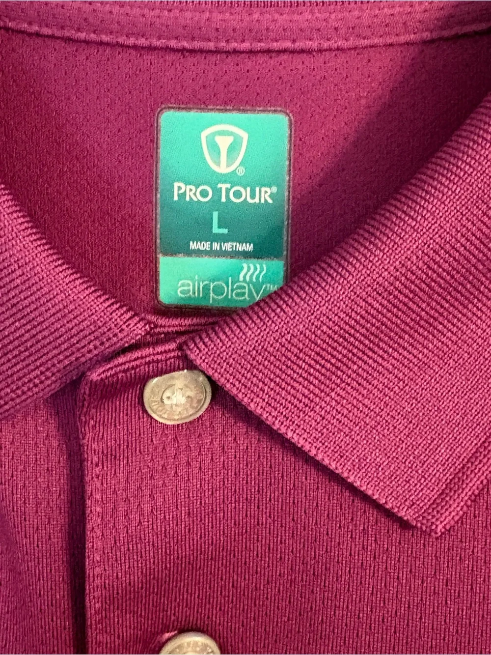 Pro Tour Airplay Men's Large Golf Polo Shirt Magenta Pink Short Sleeve